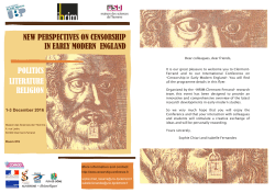 new perspectives on censorship in early modern
