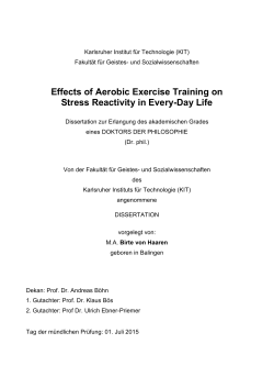Effects of Aerobic Exercise Training on Stress Reactivity in Every
