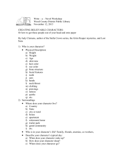 creating believable characters - Wood County District Public Library