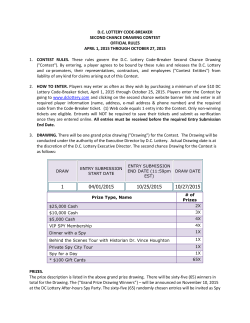 dc lottery code-breaker second chance drawing contest official rules
