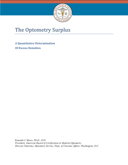 The Optometry Surplus: A Quantitative Determination Of Excess