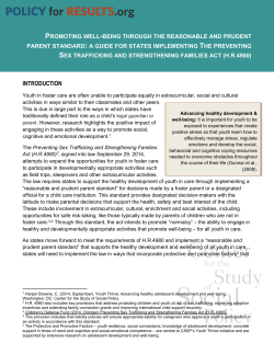 Promoting Well-Being through the Reasonable and Prudent Parent