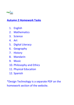 Autumn 2 Homework Tasks 1. English 2