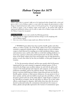 Habeas Corpus Act 1679