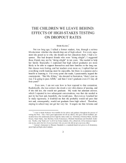 the children we leave behind: effects of high