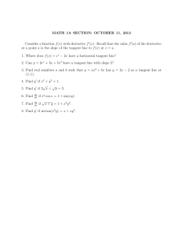 MATH 1A SECTION: OCTOBER 11, 2013 Consider a function f(x