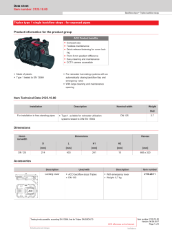 Data sheet Item number: 2125.10.00 Triplex type 1 single backflow
