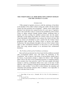 THE UNSKINNABLE CAT: DEBT REDUCTION, EMINENT DOMAIN