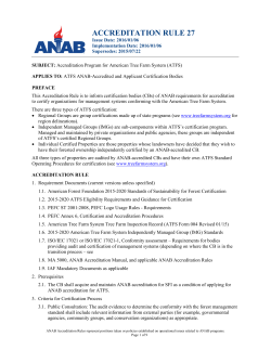 ACCREDITATION RULE 27 - American Tree Farm System