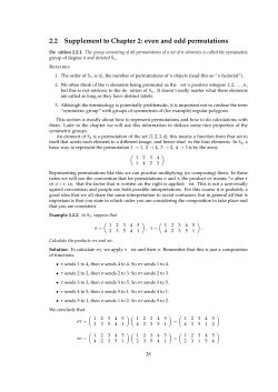 2.2 Supplement to Chapter 2: even and odd permutations