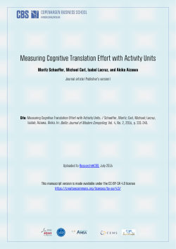 Measuring Cognitive Translation Effort with