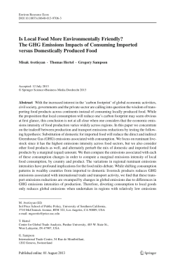 Is Local Food More Environmentally Friendly? The GHG Emissions