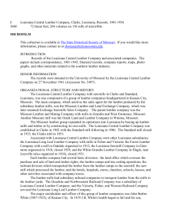 Louisiana Central Lumber Company, Clarks, Louisiana, Records