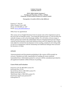 ENGL 2300 A - Carleton University