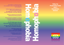 Policy for Prosecuting Cases with a homophobic element