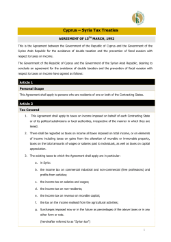 Cyprus - Syria - Focus Business Services
