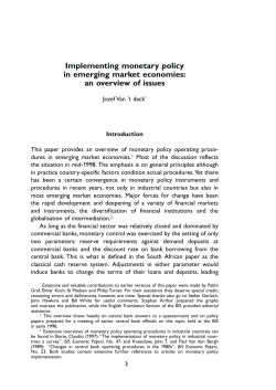 Implementing monetary policy in emerging market economies: an