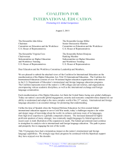 CIE Statement on HEA-Title VI, International Education