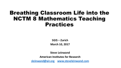 Breathing Classroom Life into the NCTM 8 Mathematics Teaching