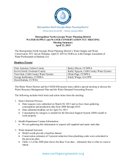 Metropolitan North Georgia Water Planning District WATER