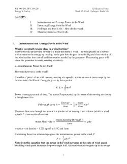 AGENDA I. Instantaneous and Average Power in the Wind II