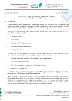 Guideline No. EN-029 Energy, Water Conservation and