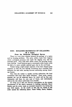 Building Materials of Oklahoma - Oklahoma State University
