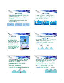23.2 Waves 23.2 Waves 23.2 Waves 23.2 Frequency, amplitude