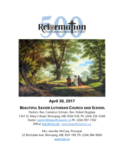 Bulletin for April 30, 2017 - Beautiful Savior Lutheran Church