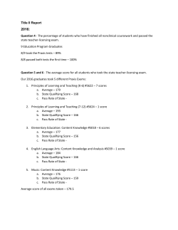 Title II Report Question 4 - The percentage of students who have
