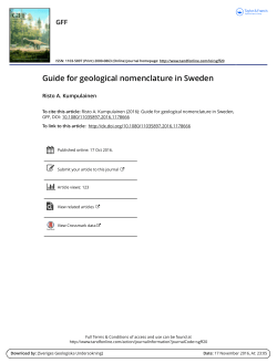 Guide for geological nomenclature in Sweden