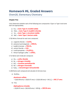 Homework #6, Graded Answers