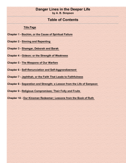 Danger Lines in the Deeper Life