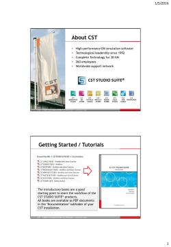 An introduction to CST MWS