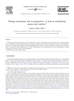 Putting community risk in perspective: A look at correlations, causes