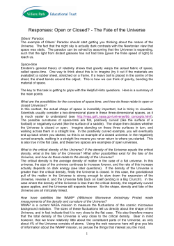 Physics response 5 Open or Closed the fate of the universe