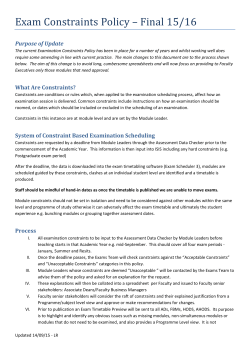 Exam Constraints Policy &ndash; Final 15/16