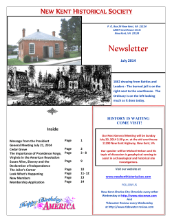 Newsletter - New Kent Historical Society