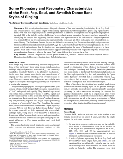 Some Phonatory and Resonatory Characteristics of the Rock, Pop