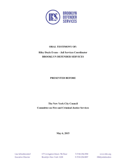 ORAL TESTIMONY OF - Brooklyn Defender Services
