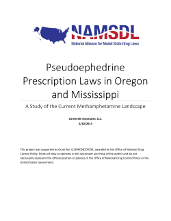 Pseudoephedrine Prescription Laws in Oregon and Mississippi