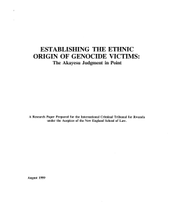 Establishing the Ethnic Origin of Genocide Victims: The Akayesu