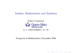 Sudoku, Mathematics and Statistics