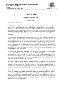 OSCE Office for Democratic Institutions and Human Rights Election