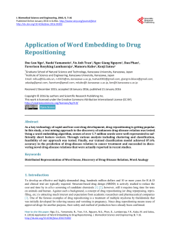 Application of Word Embedding to Drug Repositioning