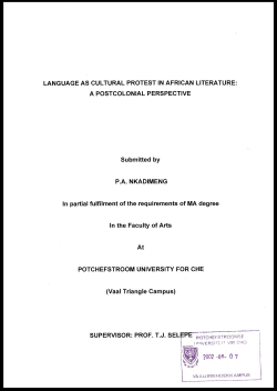 language as cultural protest in african literature - NWU