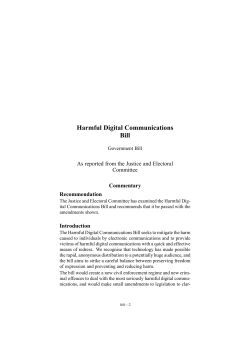 Harmful Digital Communications Bill