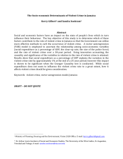 The Socio-economic Determinants of Violent Crime in Jamaica