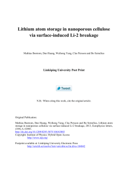 Lithium atom storage in nanoporous cellulose via