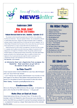 Jul - Sea of Faith Network New Zealand